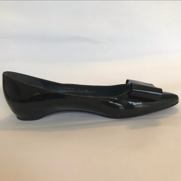 NWOT Stuart Weizman black pointed toe flats - patent leather - Picture 7 of 8